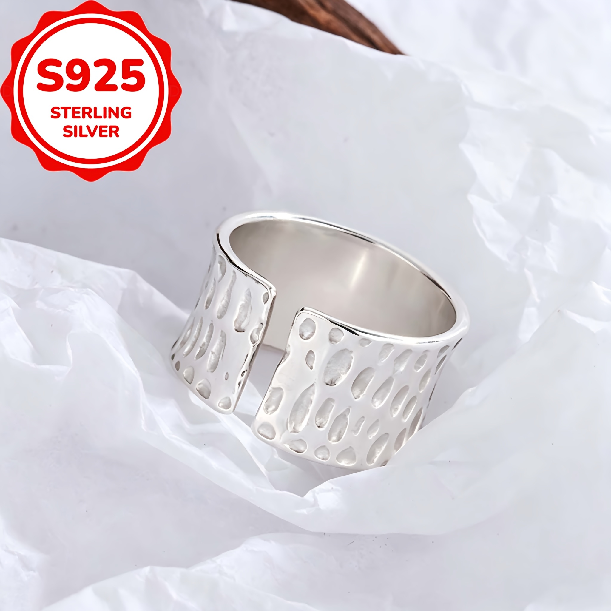 Women's S925 Silver Sunflower Open Ring, Elegant Gift for Couples